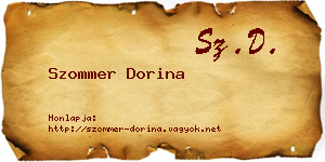 Szommer Dorina névjegykártya